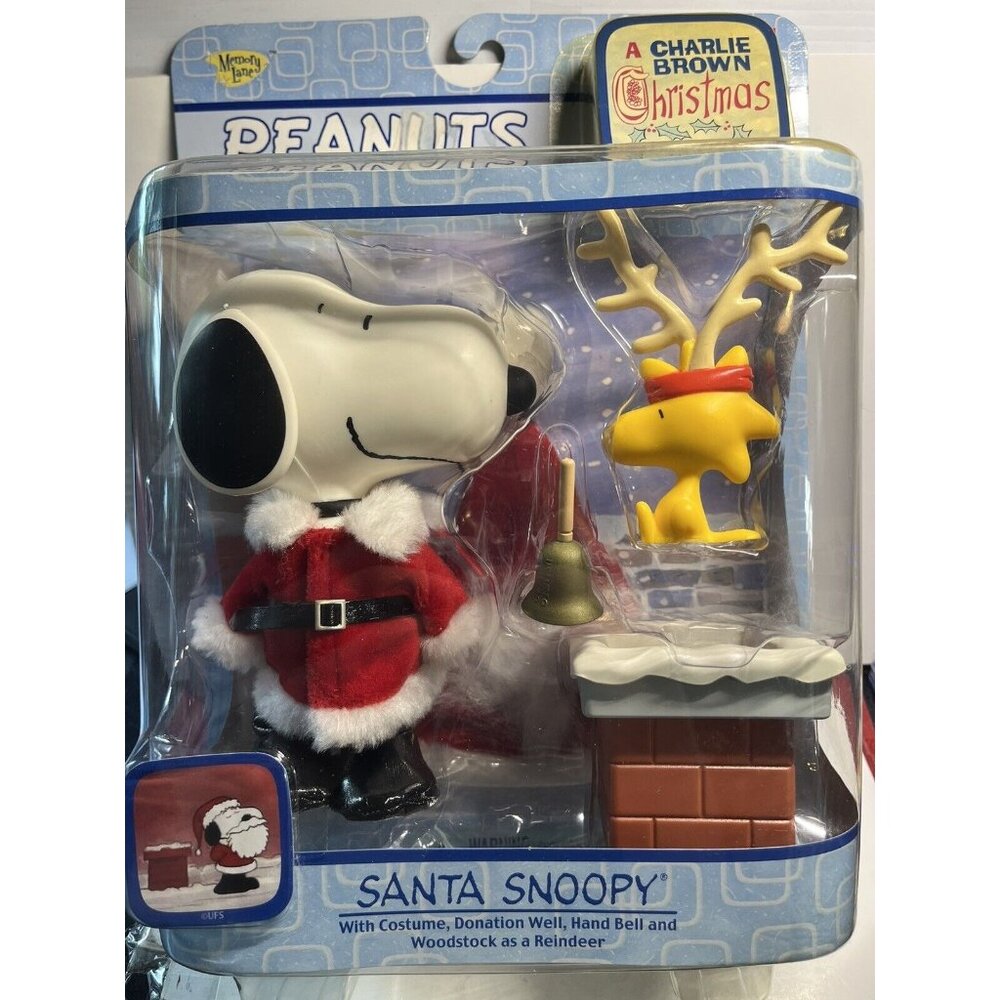 MEMORY LANE PEANUTS A CHARLIE BROWN CHRISTMAS  SANTA SNOOPY NEW In 13” Package!